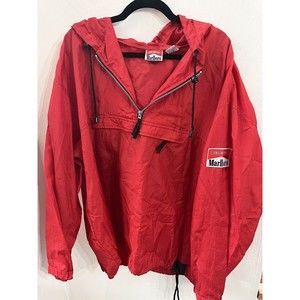 Classic!!Official Marlboro Windbreaker/ Rain Jacket With Front Pocket Size Large